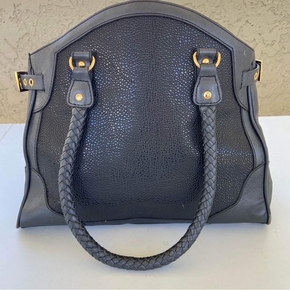 La Gioe di Toscana Limited Edition Black Italian Satchel Purse Large Bag